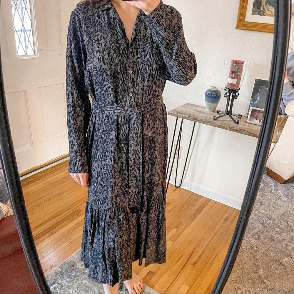 Rails Beatrice Midi Dress in Charcoal Abstract Animal L - Picture 9 of 9